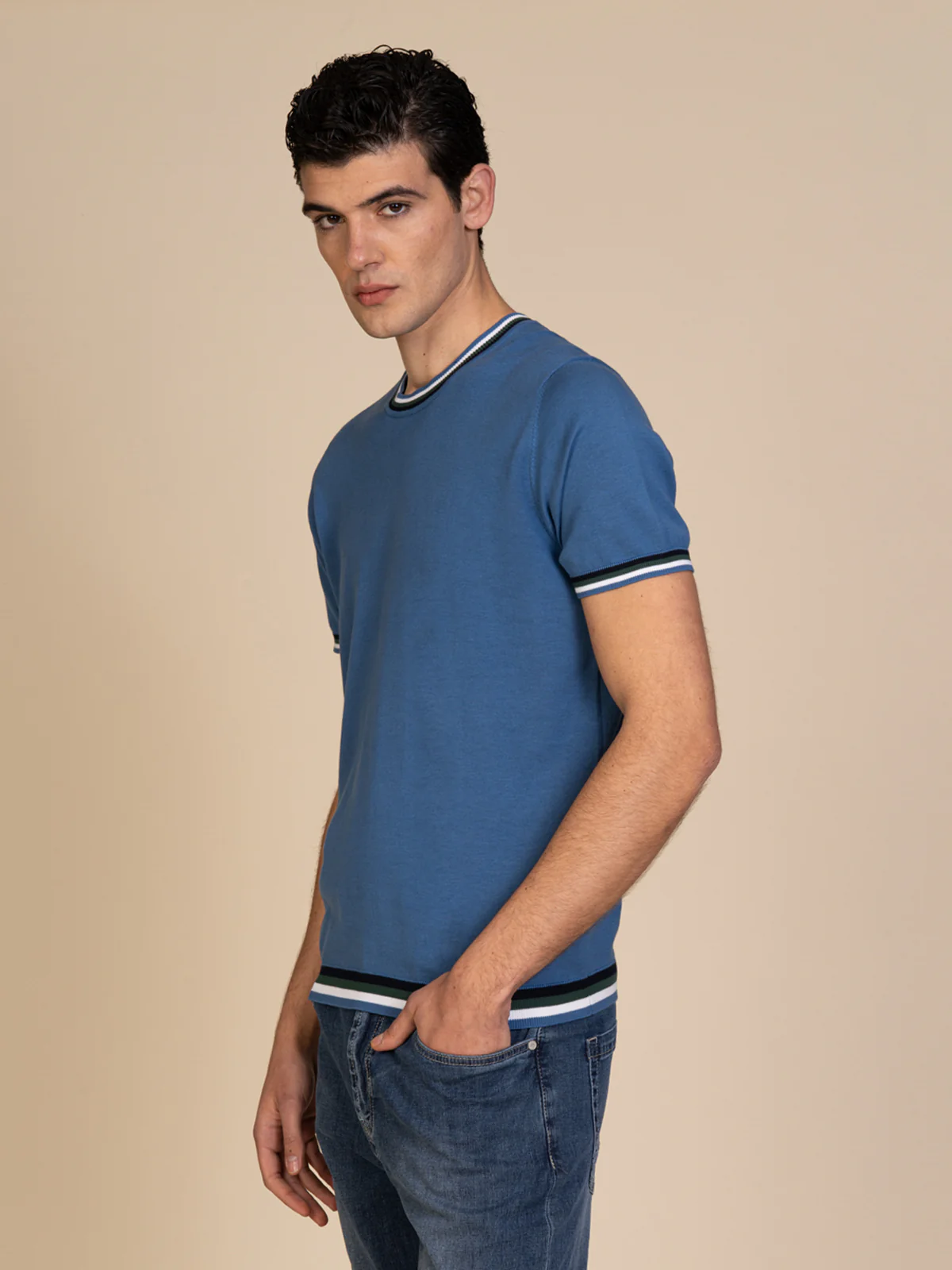 Maglia girocollo bande colori - Image 15