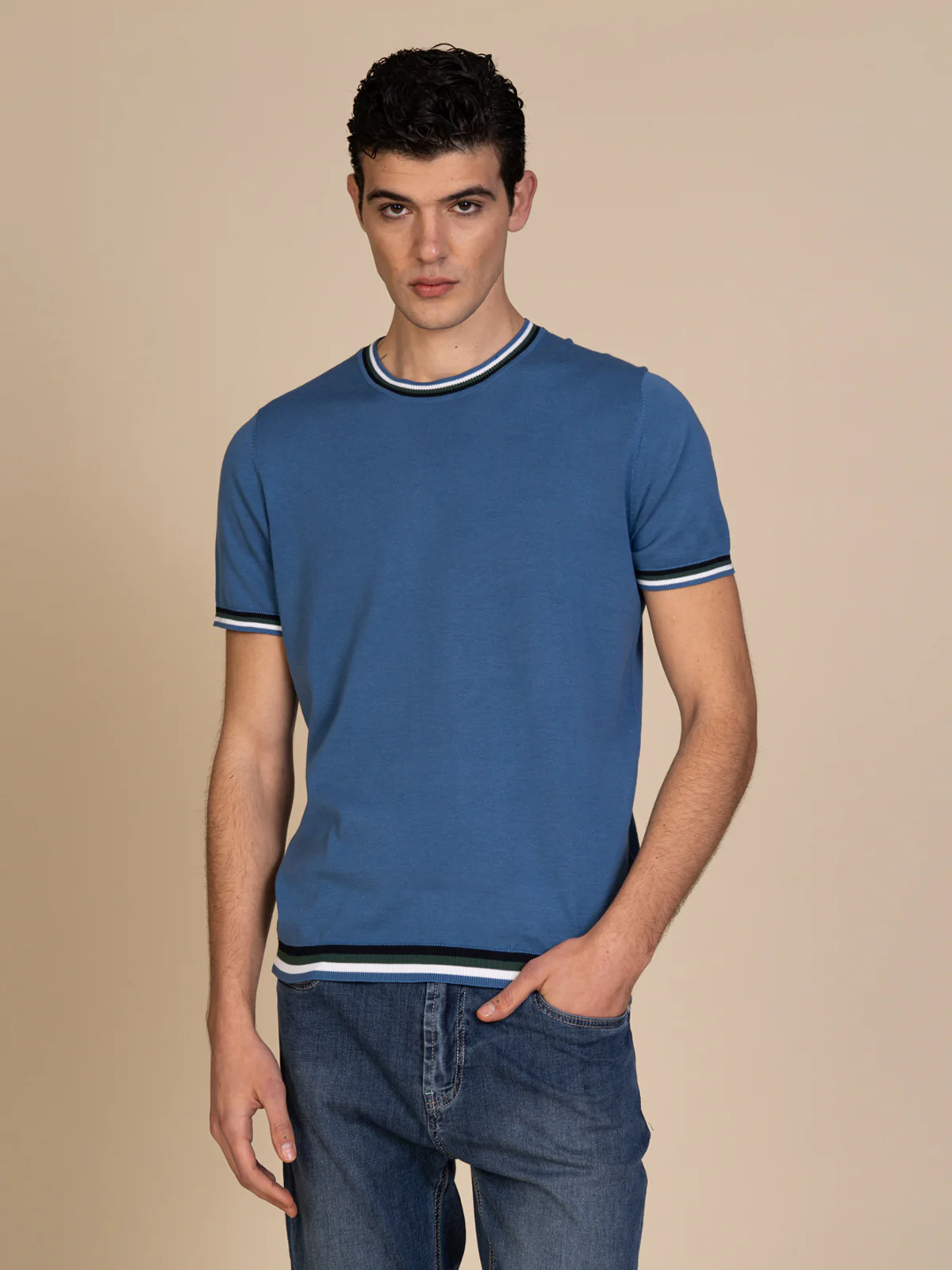 Maglia girocollo bande colori - Image 16