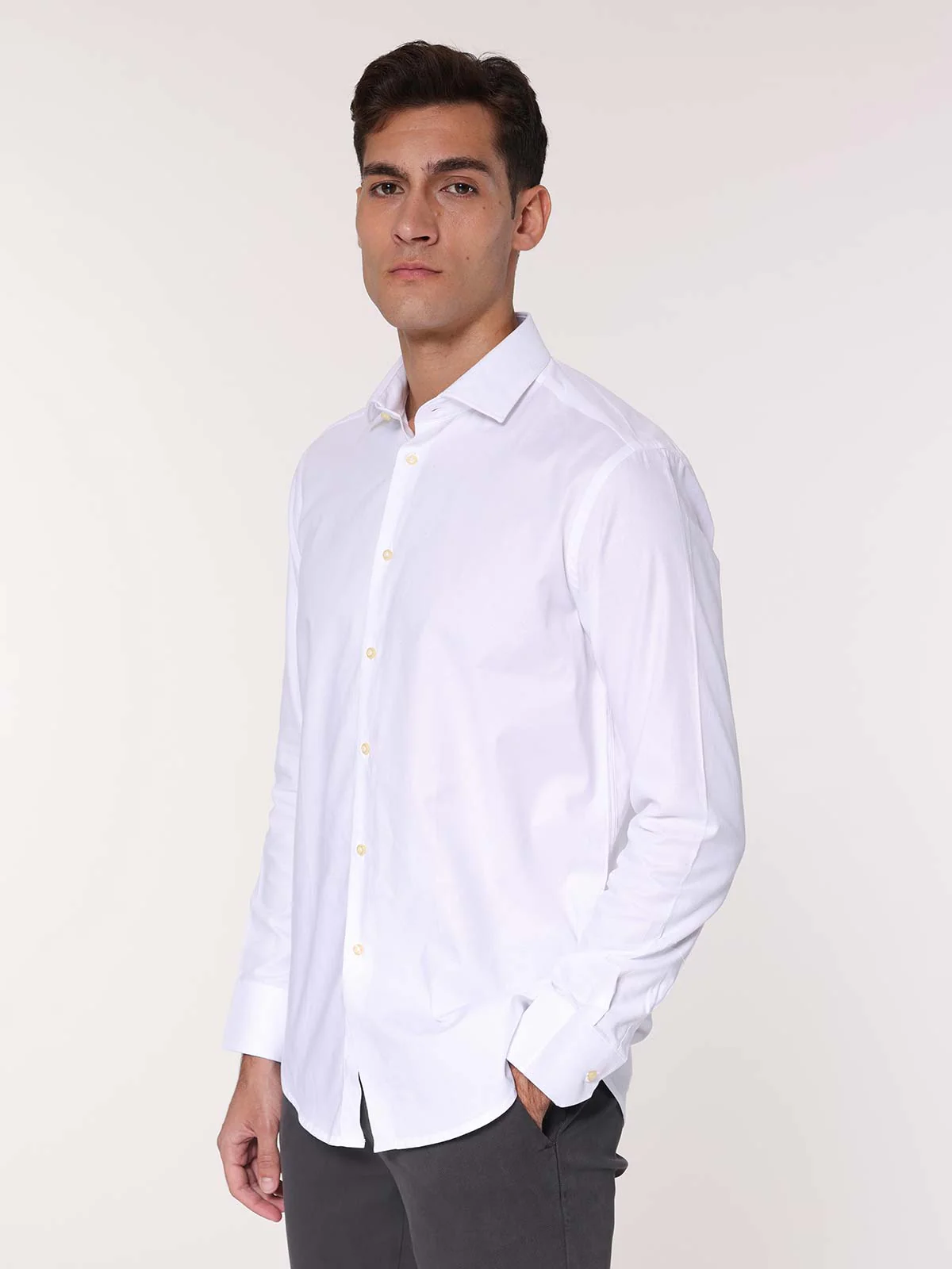 Camicia collo classico tessuto armaturato - Image 3
