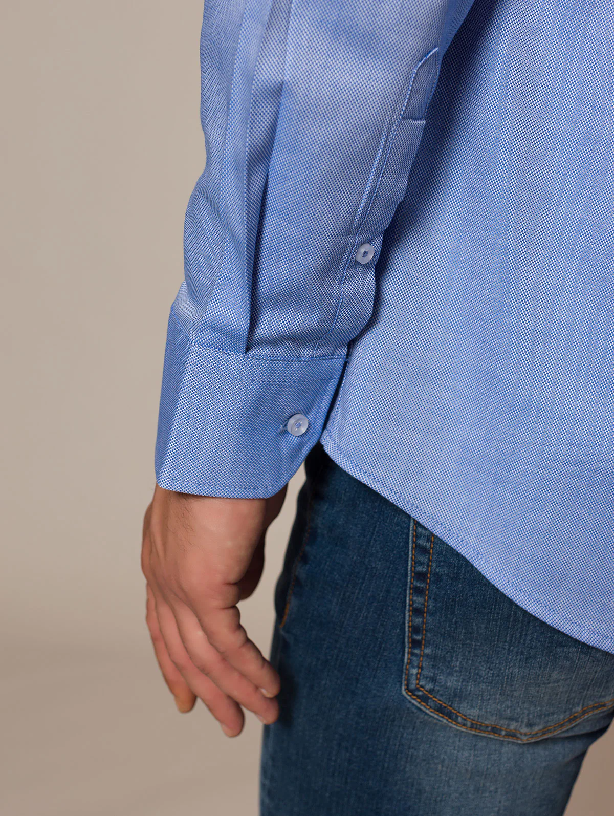Camicia collo classico tessuto armaturato - Image 9