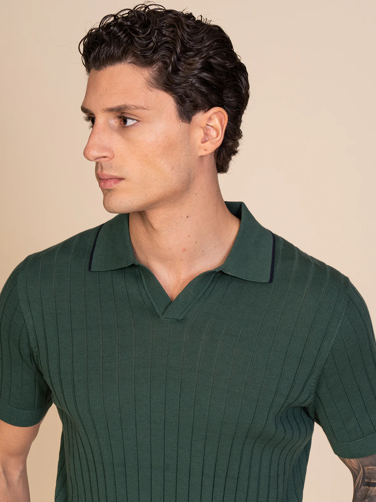 Polo maglia con lavorazione righe - Image 11