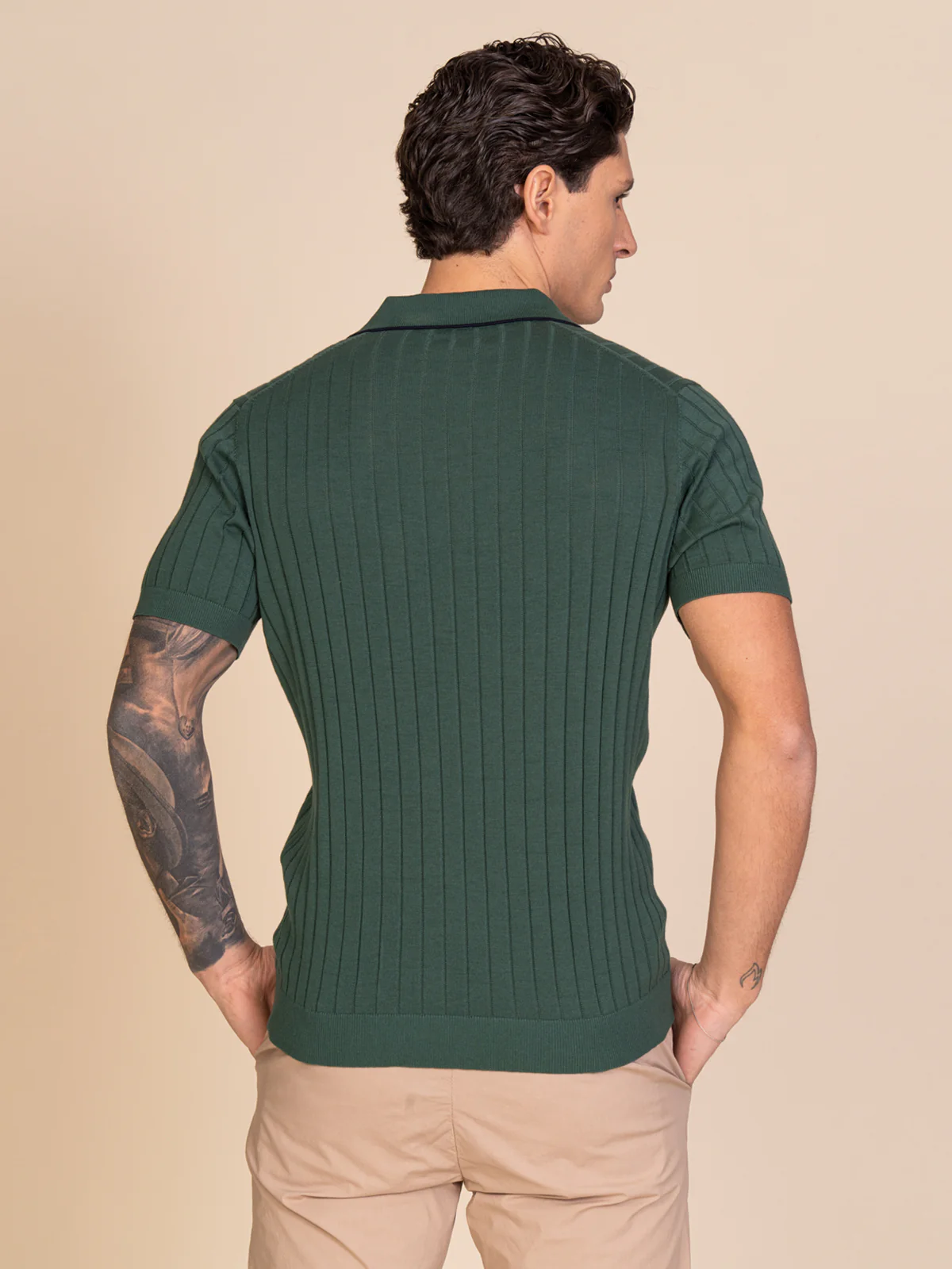 Polo maglia con lavorazione righe - Image 12