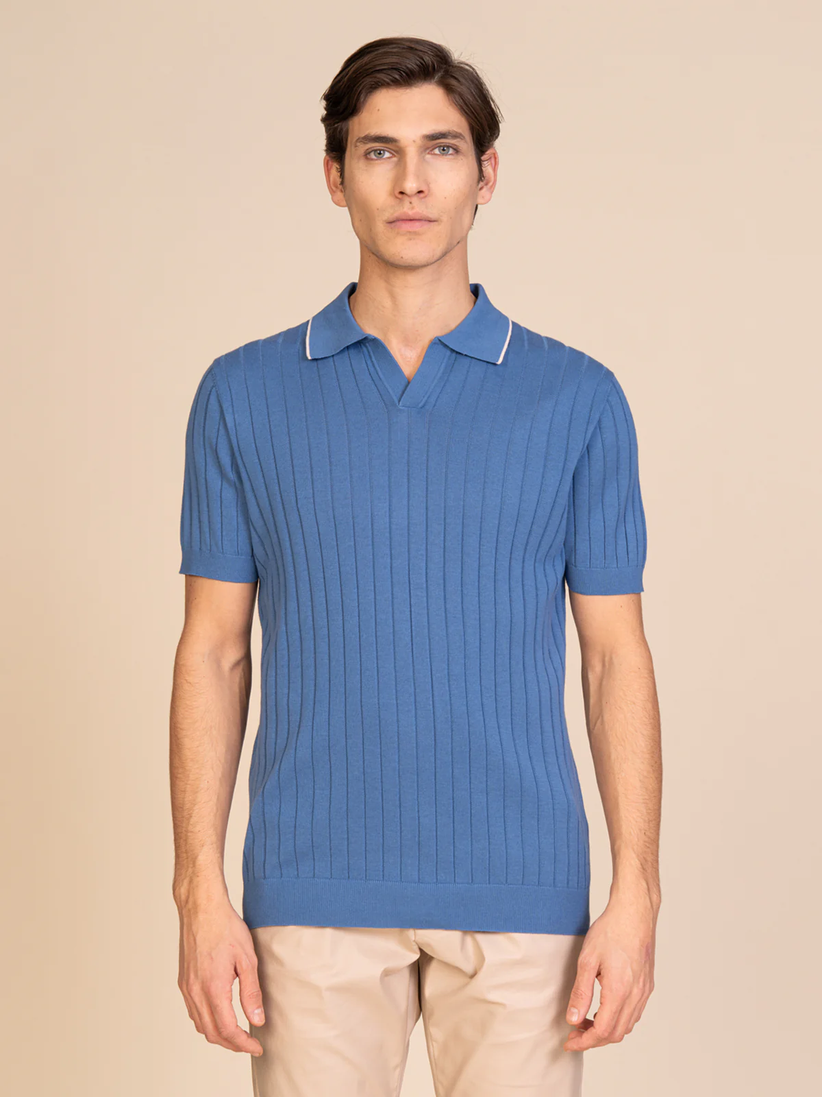 Polo maglia con lavorazione righe - Image 13